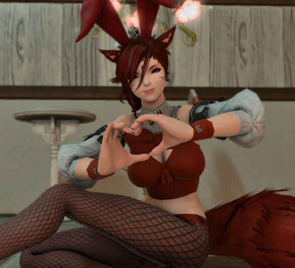 Bunny gurl time at the cafe!