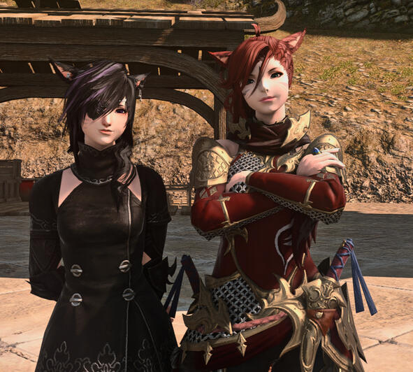 Amias and I look so cute in our raiding gear!